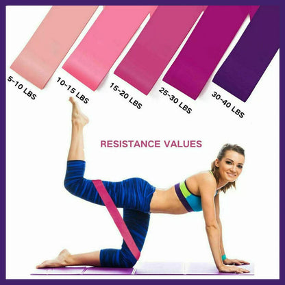 Exercise Resistance Bands Loop Power Strength Training Fitness Yoga Pilates Gym - Light Pink (600*50*0.4MM)