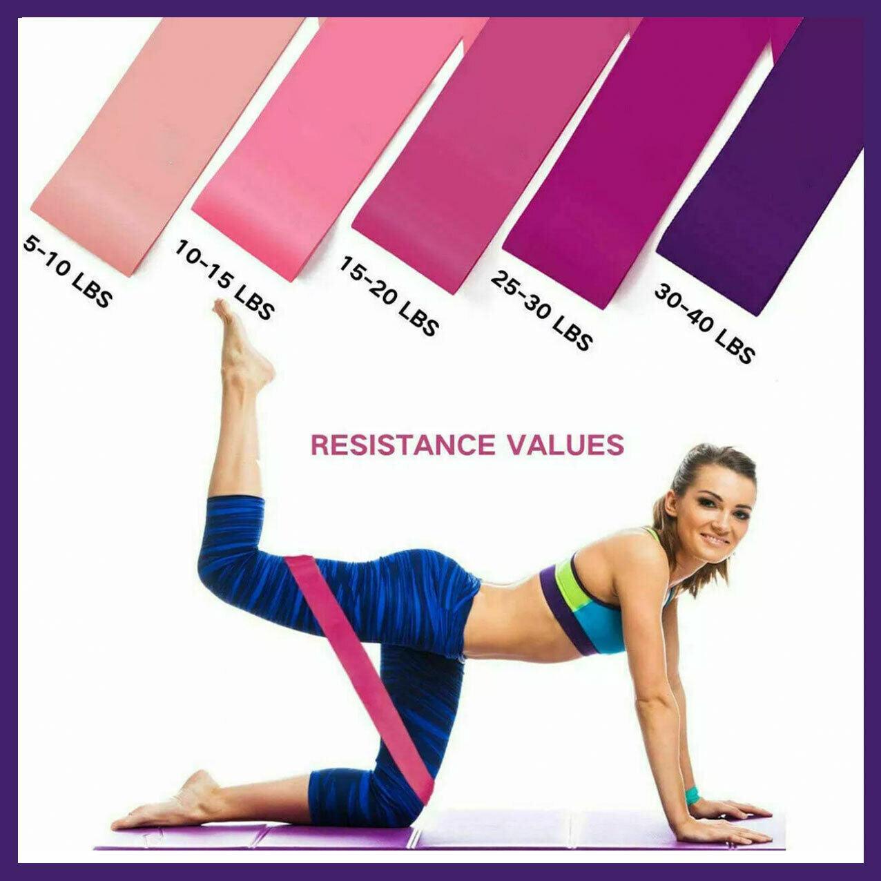 Exercise Resistance Bands Loop Power Strength Training Fitness Yoga Pilates Gym - Pink (600*50*0.5MM)