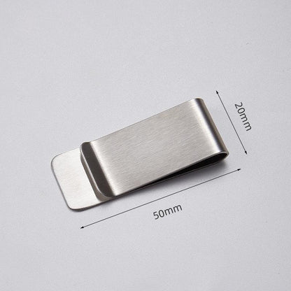 Clip Note Business Card Holder Stainless Steel Mens Wallet Metal - Gold