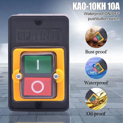 Motor Drill Switch Push Button For 10A 380V Kao-5 On/Off Water Proof Machine