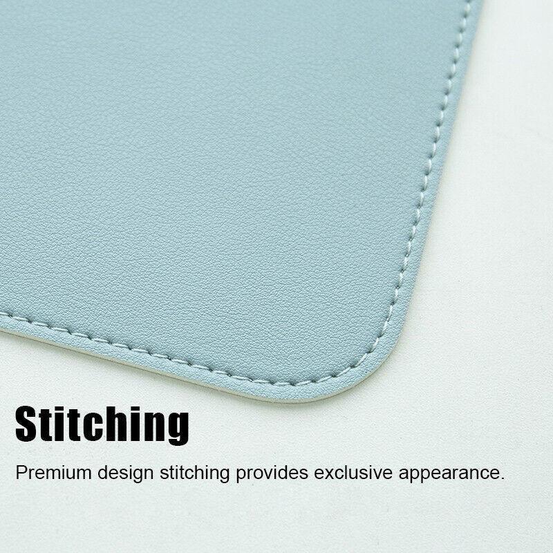 Leather Mouse Pad 30x25.5cm Waterproof Gaming Desk Mat Anti Slip Rubber Mousepad - Light Blue