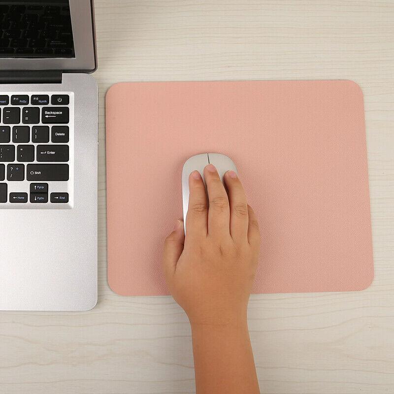 Leather Mouse Pad 30x25.5cm Waterproof Gaming Desk Mat Anti Slip Rubber Mousepad - Grey