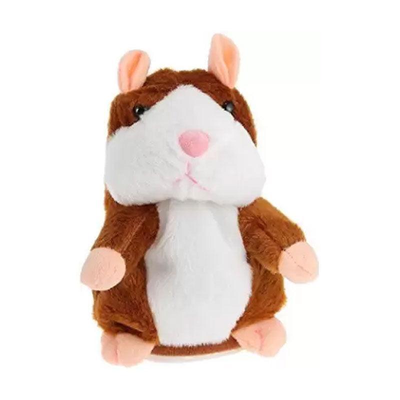 Plush Talking Hamster Toy with Voice Mimicry Nod Action Xmas Gift for Pet Lovers - Dark Brown