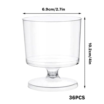 30pcs Clear Hard Plastic Mousse Cake Cup Pudding Ice Cream Dessert Serving Cups