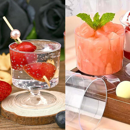 30pcs Clear Hard Plastic Mousse Cake Cup Pudding Ice Cream Dessert Serving Cups