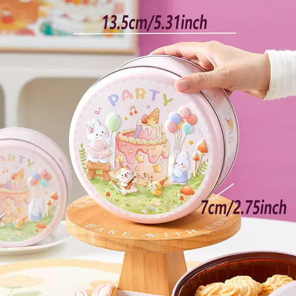 10PCS Cookie Tin Box Metal Biscuit Gift Box Candy Packaging Dragon Year Baking - Carrot Rabbit