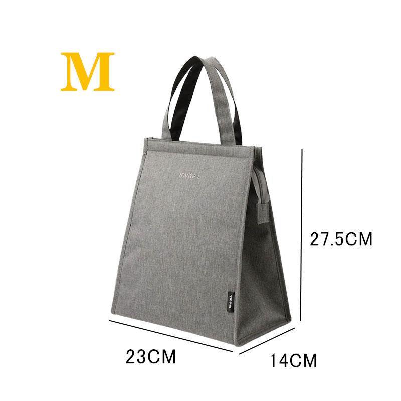 M Size Lunch Bag Thermal Insulated Box Bento Pouch Food Tote Work School Picnic - Navy