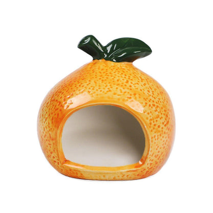 Ceramic Hamster Nest Shelter Landscaping Supplies Small Animal Hideout House - Lemon