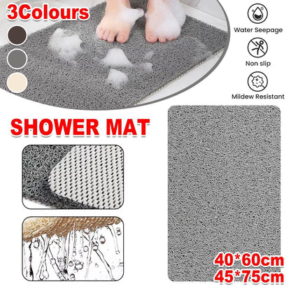 Anti Slip Bathroom Mat Non Slip Shower Floor Mat Quick Dry Soft Comfortable Rug - Beige-45x75cm