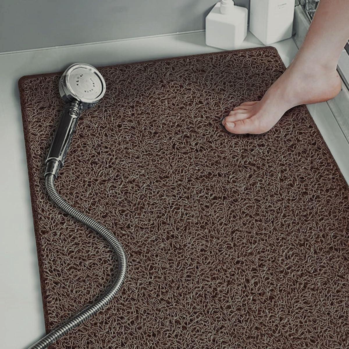 Anti Slip Bathroom Mat Non Slip Shower Floor Mat Quick Dry Soft Comfortable Rug - Coffee-40x60cm
