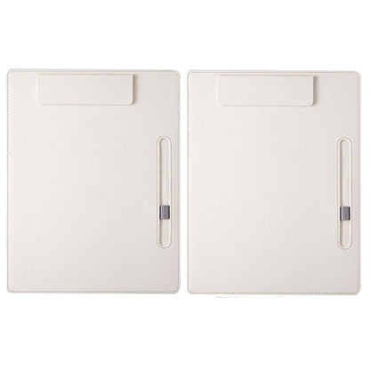 2pcs Leather Clipboard Conference File Holder Hotel Menu Pad Durable Board Clip - Black
