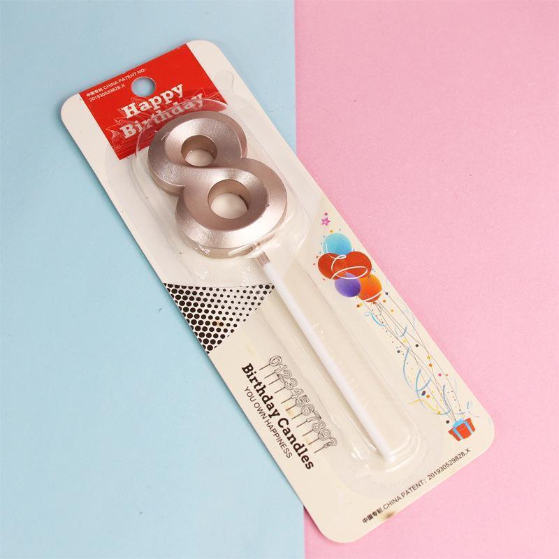 Classic Number Candles Individually Packed With Stand Birthday Make Up Ur Number Rose Gold - Number 1