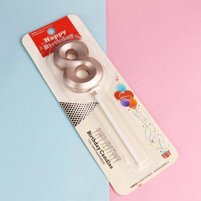 Classic Number Candles Individually Packed With Stand Birthday Make Up Ur Number Rose Gold - Number 2