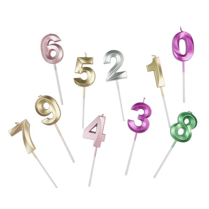Classic Number Candles Individually Packed With Stand Birthday Make Up Ur Number Rose Gold - Number 6