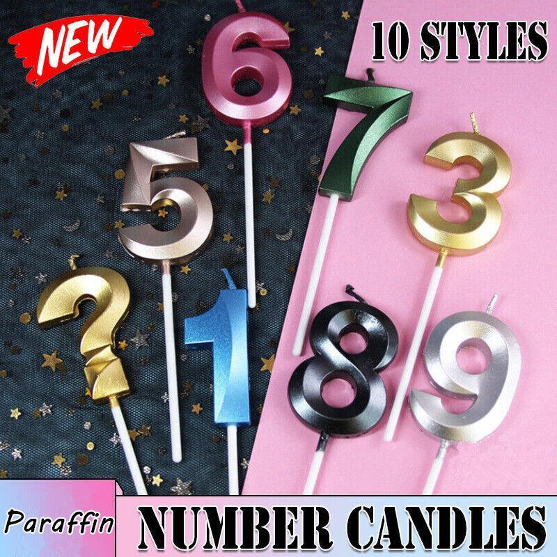 Classic Number Candles Individually Packed With Stand Birthday Make Up Ur Number Rose Gold - Number 9