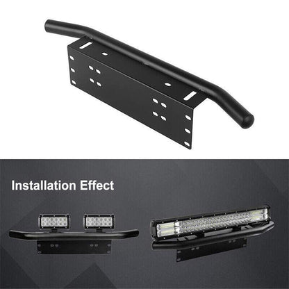 24inch Bull Bar Front Bumper License Number Plate Mount Bracket Led Light Holder
