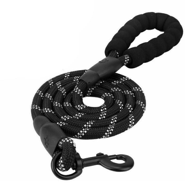 Nylon Training Dog Leash Heavy Duty Pet Products Strong Rope Recall Lead Leashes - Black