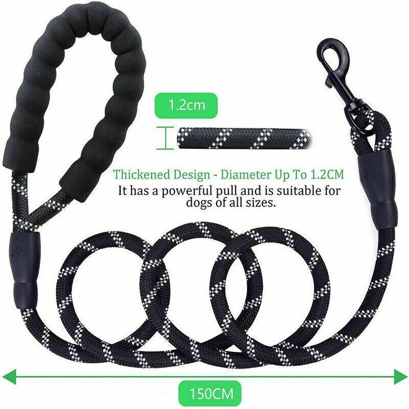 Nylon Training Dog Leash Heavy Duty Pet Products Strong Rope Recall Lead Leashes - Pink
