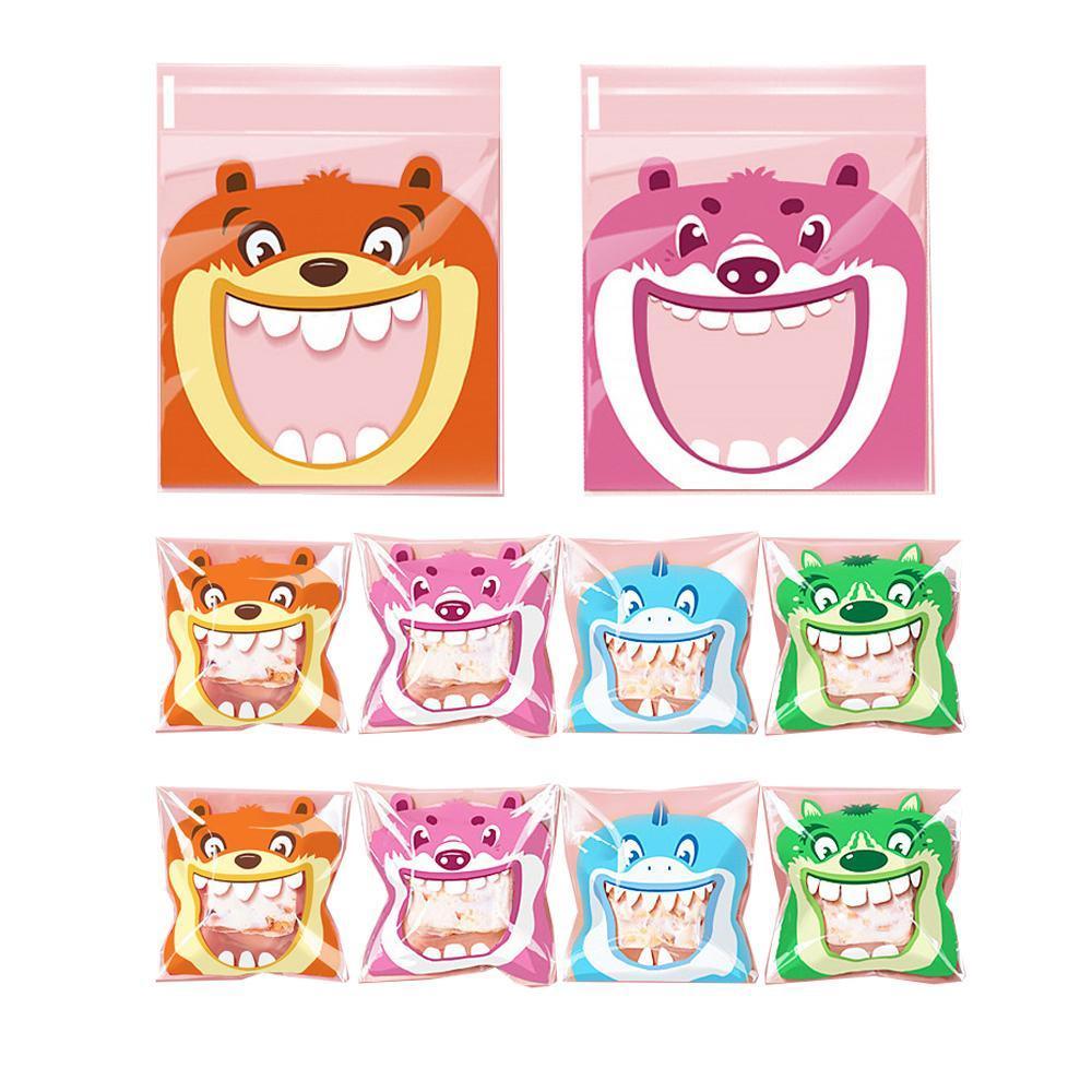 500 Pack Self Adhesive Cookie Packaging Bags Vibrant Designs OPP Material - Happy Everyday 14*14*3cm