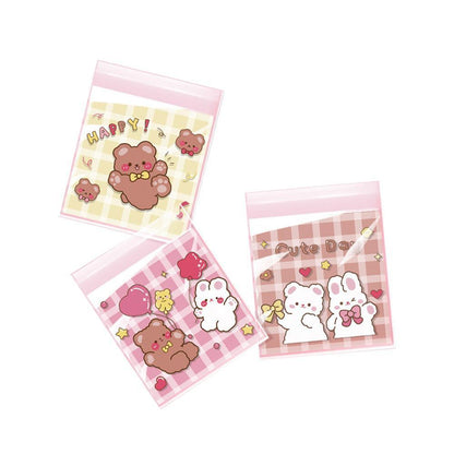 500 Pack Self Adhesive Cookie Packaging Bags Vibrant Designs OPP Material - Big Mouth Cartoon 10*10*3cm