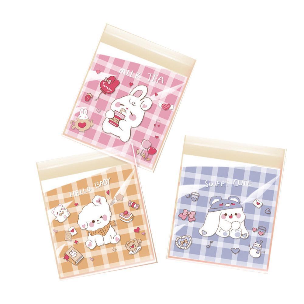 500 Pack Self Adhesive Cookie Packaging Bags Vibrant Designs OPP Material - Big Mouth Cartoon 10*10*3cm
