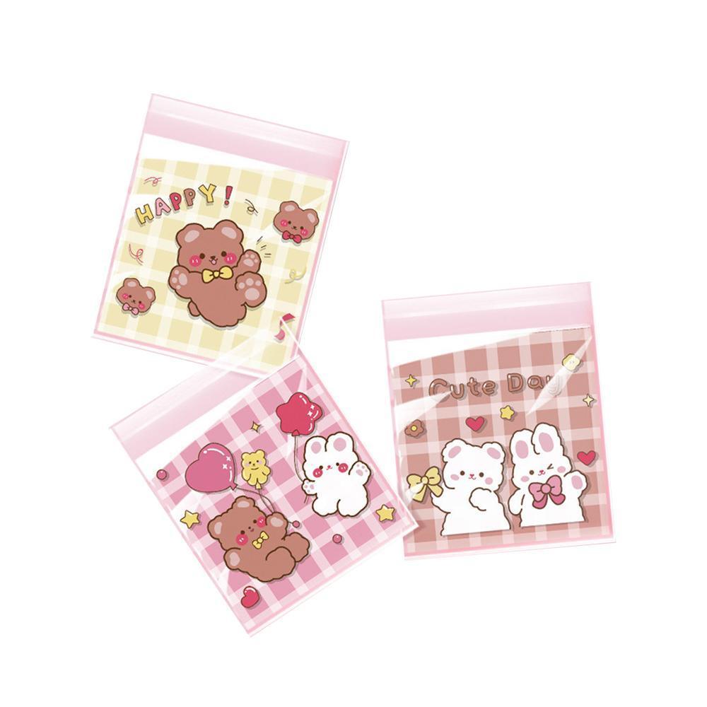 500 Pack Self Adhesive Cookie Packaging Bags Vibrant Designs OPP Material - Big Mouth Cartoon 14*14*3cm