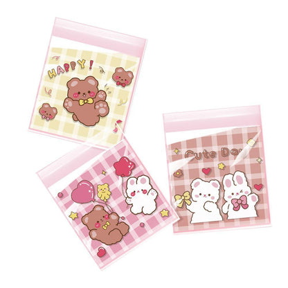 500 Pack Self Adhesive Cookie Packaging Bags Vibrant Designs OPP Material - Big Mouth Cartoon 14*14*3cm