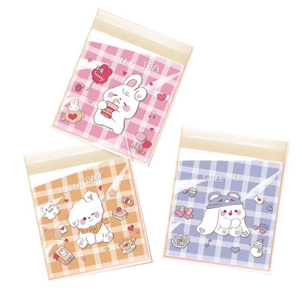 500 Pack Self Adhesive Cookie Packaging Bags Vibrant Designs OPP Material - Have a nice day 10*10*3cm