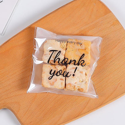 500 Pack Self Adhesive Cookie Packaging Bags Vibrant Designs OPP Material - Cute 14*14*3cm