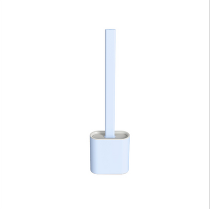 TPR Toilet Brush Set Silicone-Like Head with Holder Wall Mounted Detachable Handle - White * 1 Unit