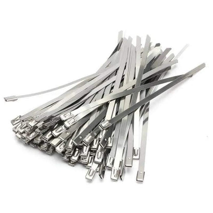 100x Stainless Steel Cable Ties SS304 Marine Grade Zip Strap Locking Wrap 100-800mm - 7.9*300mm