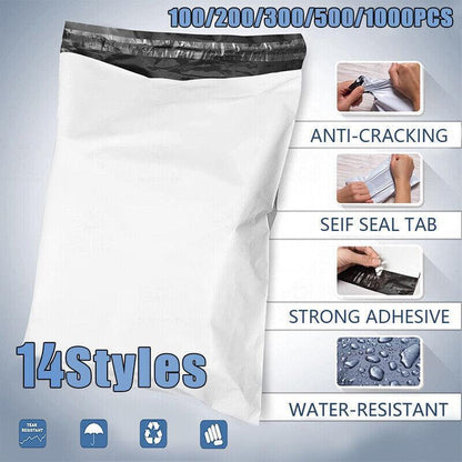 Poly Mailer Bags Mailing Satchel Plastic Courier Self Sealing Packing - 20*35cm *100 PCS