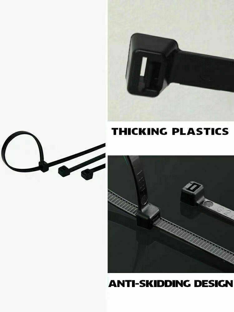 50X Cable Ties Zip Ties Nylon Uv Stabilised Black Cable Tie - 10*500mm White