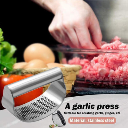 Stainless Steel Garlic Masher Press Crusher Squeezer Masher Kitchen Gadget Au - Silver