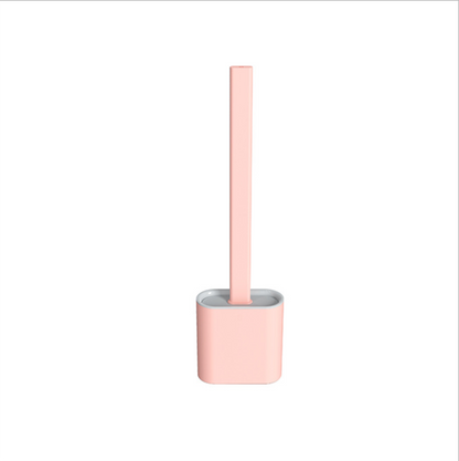 TPR Toilet Brush Set Silicone-Like Head with Holder Wall Mounted Detachable Handle - Blue * 1 Unit