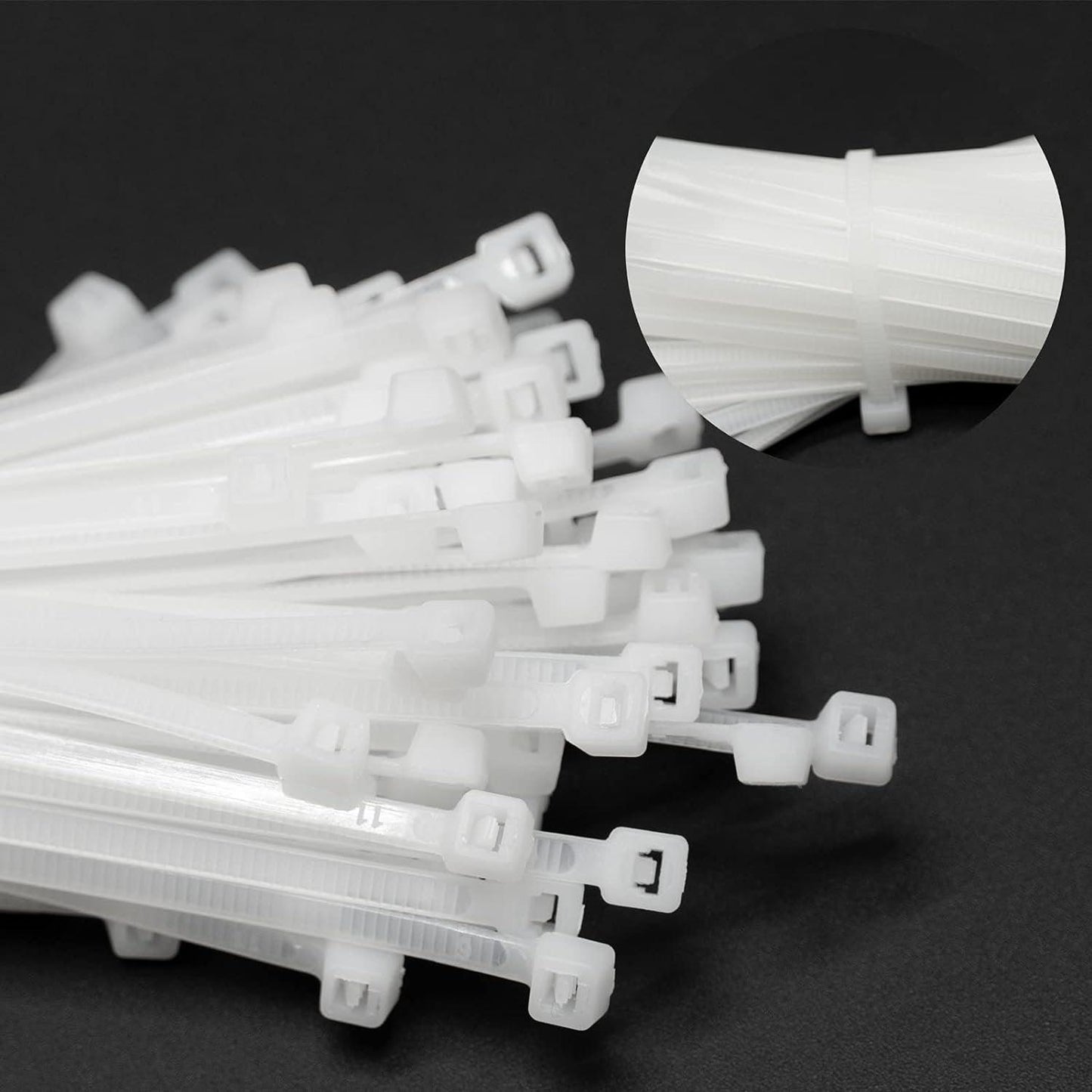 100X Cable Ties Zip Ties Nylon UV Stabilised Bulk White Cable Ties - 10*500mm White