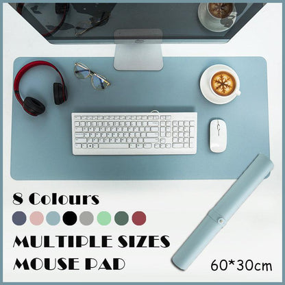 60*30Cm Leather Mouse Pad Gaming Waterproof Mousepad Desk Mat Anti-Slip Rubber - Dark Blue
