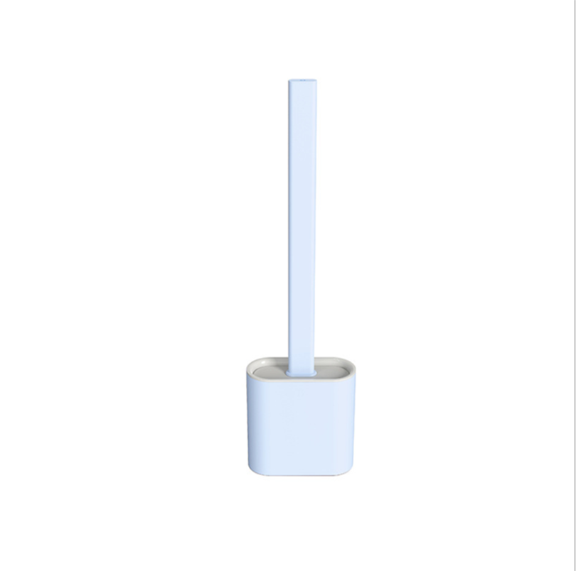 TPR Toilet Brush Set Silicone-Like Head with Holder Wall Mounted Detachable Handle - Green * 1 Unit