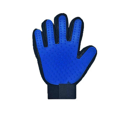 Pet Dog Cat Massage Hair Removal Grooming Comb Touch Cleaning Brush Magic Glove - Blue Left Hand
