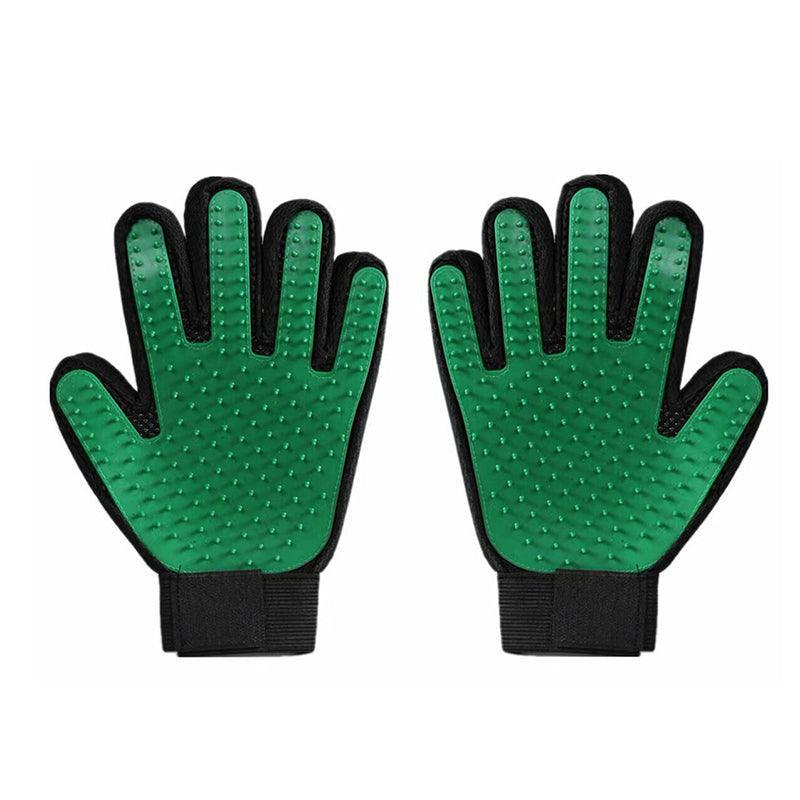 Pet Dog Cat Massage Hair Removal Grooming Comb Touch Cleaning Brush Magic Glove - Green Left Hand