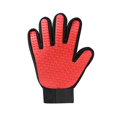 Pet Dog Cat Massage Hair Removal Grooming Comb Touch Cleaning Brush Magic Glove - Red Left Hand