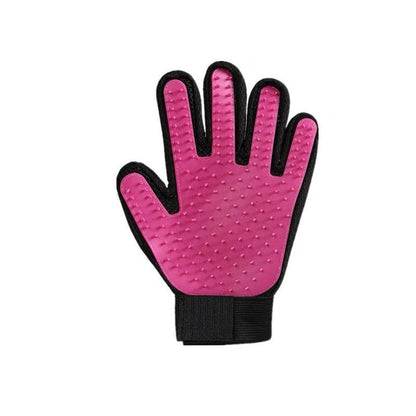 Pet Dog Cat Massage Hair Removal Grooming Comb Touch Cleaning Brush Magic Glove - Red Left Hand