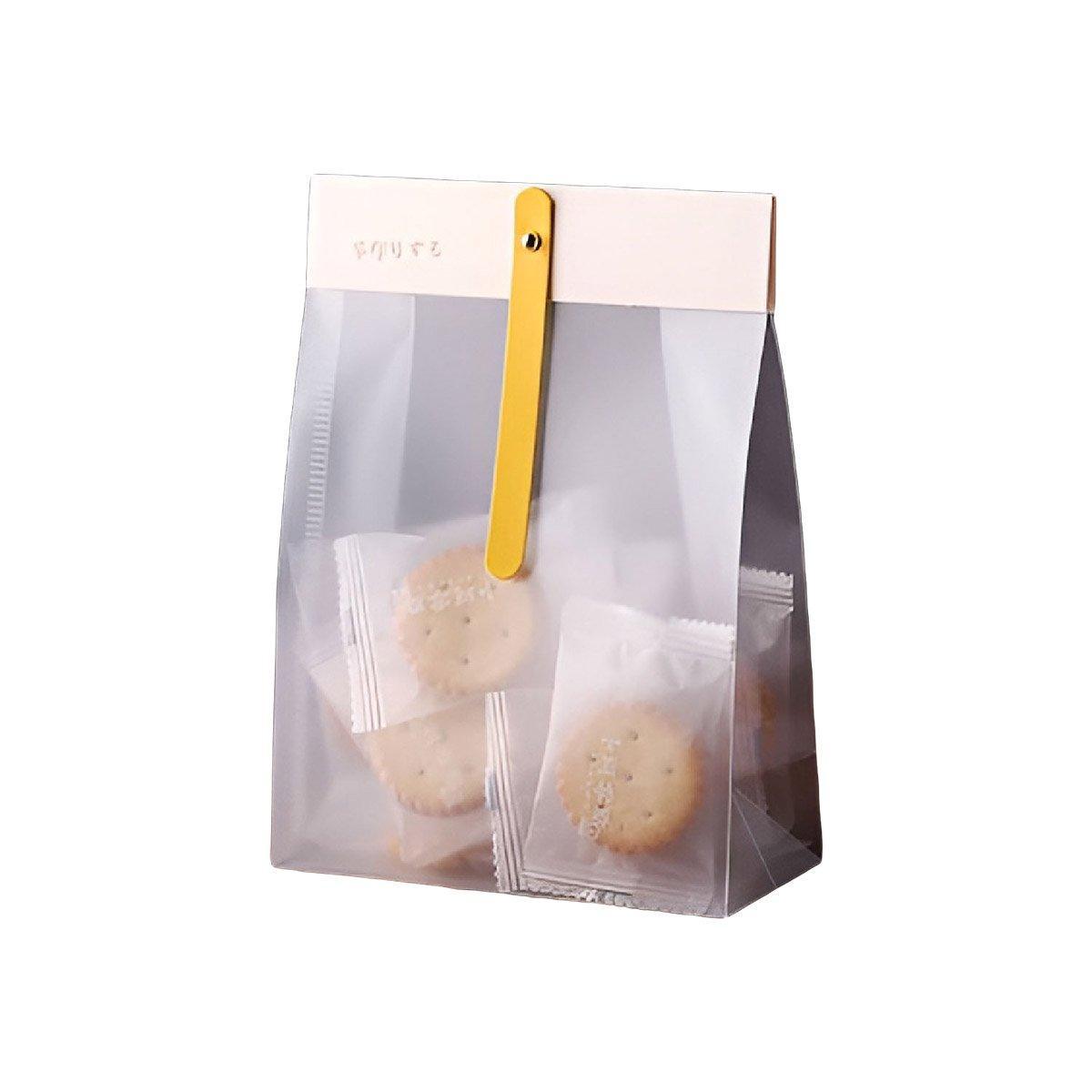 50pcs Transparent Snack Bags Biscuit Candy Bags Resealable Food Packaging - Blue