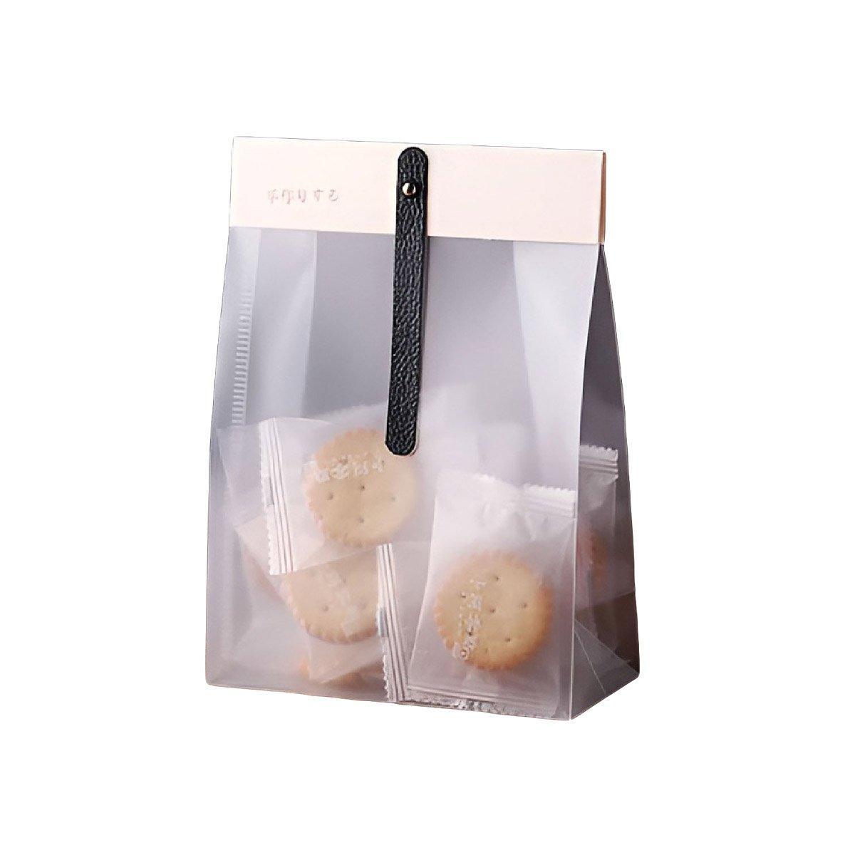 50pcs Transparent Snack Bags Biscuit Candy Bags Resealable Food Packaging - Orange