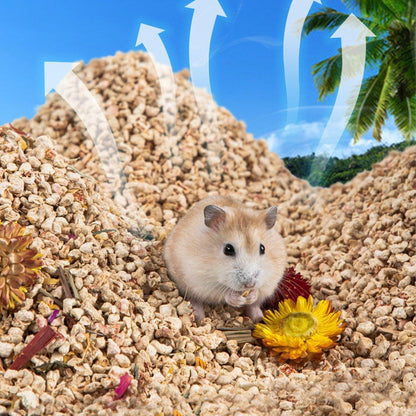 Plants Corncob Bedding Nest Pad for Hamster Rabbit Hedgehog Small Pet Supplies - Flower And Grass Corn Cob Litter
