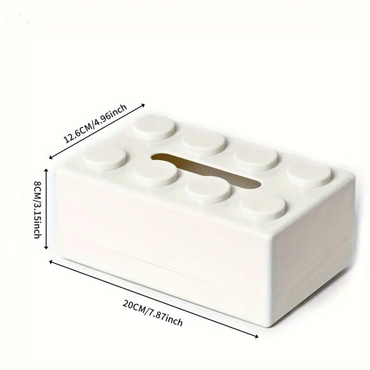 Tissue Box Cover Creative Building Block Cute Napkin Dispenser Holder Home Decor - Yellow