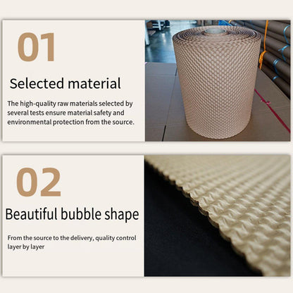 Cowhide Pressure Bubble Paper Roll Shock Absorbing Biodegradable Cushioning Wrap - 28x50m