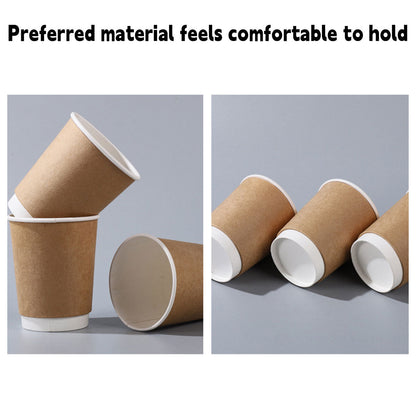50pcs Disposable Coffee Paper Cups Hot Drink Cups 8/12/16oz for Beverage Use - 8 oz