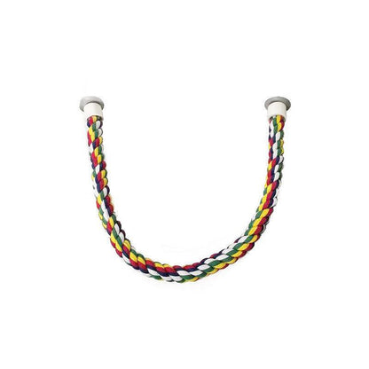 Parrot Rope Perch Colourful Bird Cage Toy Cotton Bungee Swing for Pet Birds - 105CM