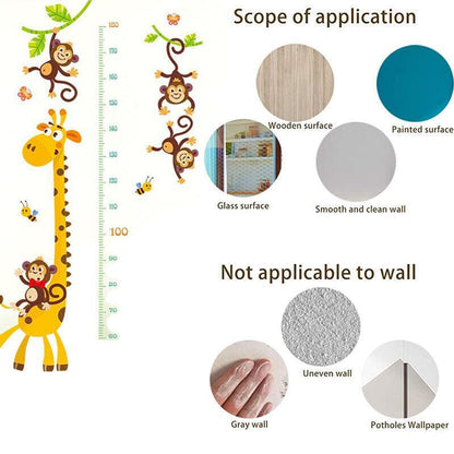 Removable Wall Height Chart Sticker Growth Measurement Ruler Decal for Wall Decor - A